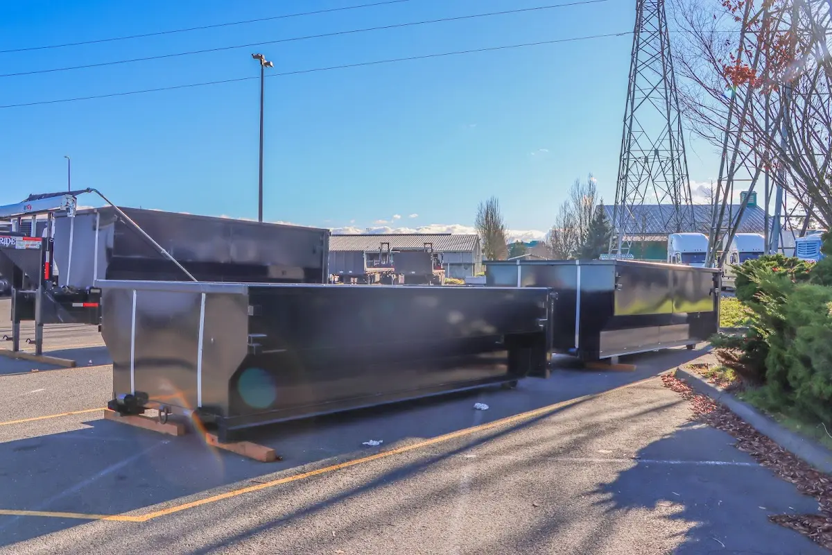 Roll-off dumpster ready for waste disposal at job site for 15 Yard Dumpster Rental in Crystal City